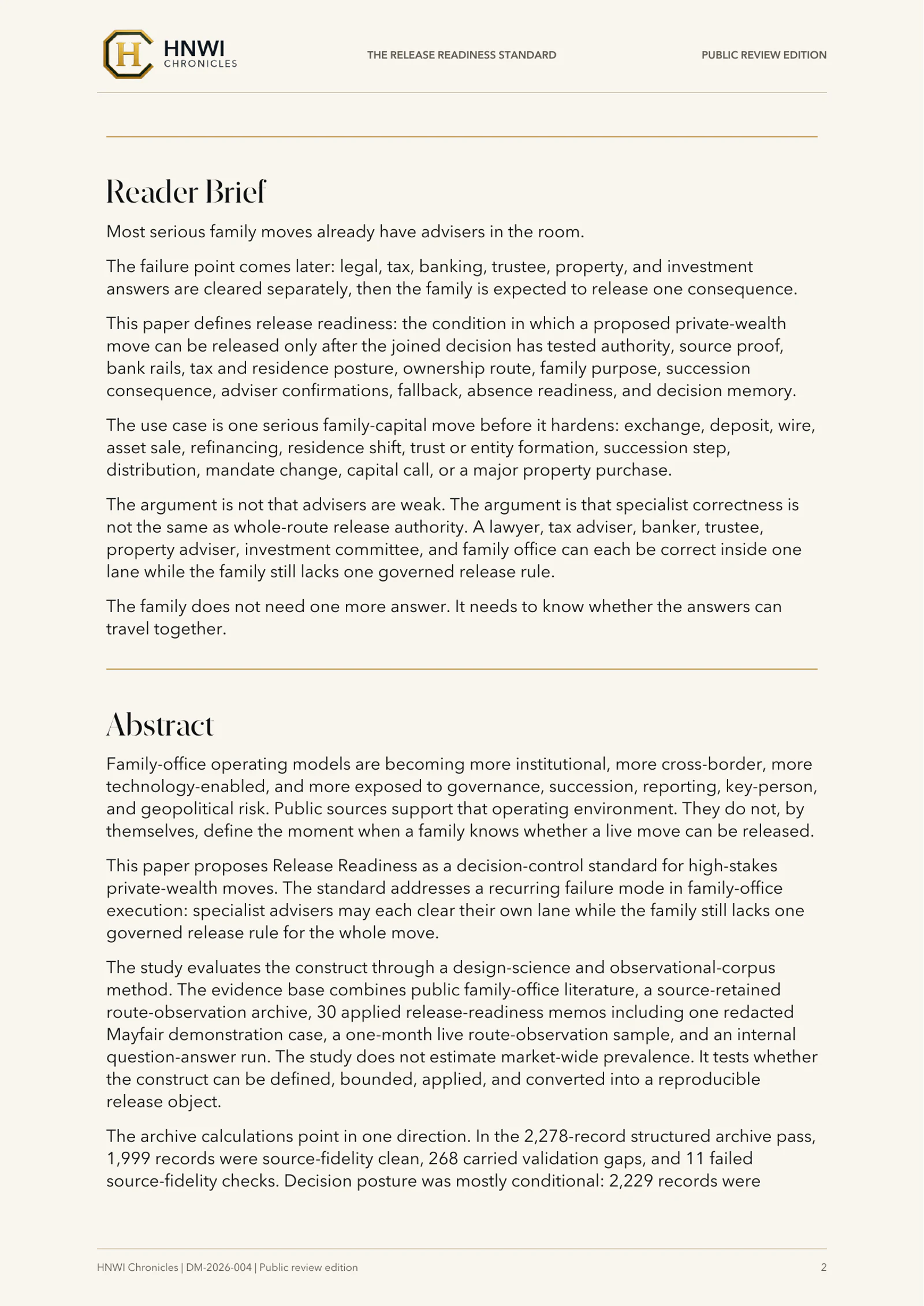 Page 2 of The Release Readiness Standard